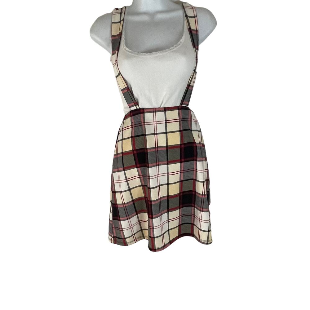 Papaya Women's Size Small Plaid‎ Overall Skirt